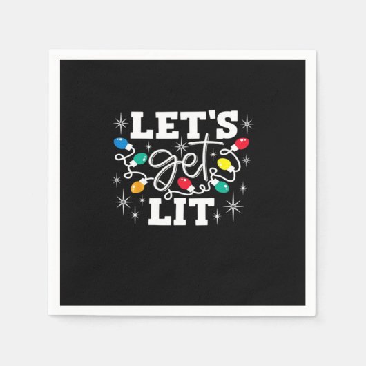 Laten we de kerstlampjes van de kerstman Drink mak Servet (Voorkant)