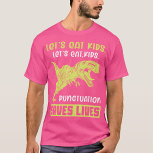 Laten we de Kinder grammatica-dinosaurus Trex Funn T-shirt
