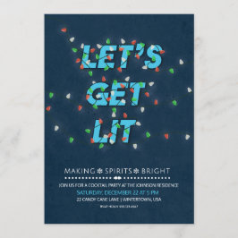 Laten we de Lit Holiday Cocktail Party uitnodigen Kaart