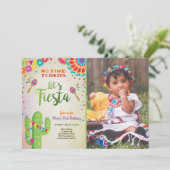 Laten we de Mexicaanse Birthday Cactus van Fiesta  Kaart (Staand voorkant)