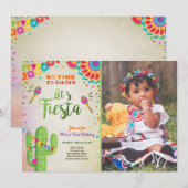 Laten we de Mexicaanse Birthday Cactus van Fiesta  Kaart (Voorkant / Achterkant)