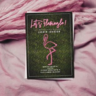 Laten we de Neon Flamingo Boxwood Birthday vieren Kaart