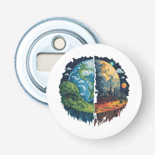 Laten we de planeet niet vernietigen button flesopener