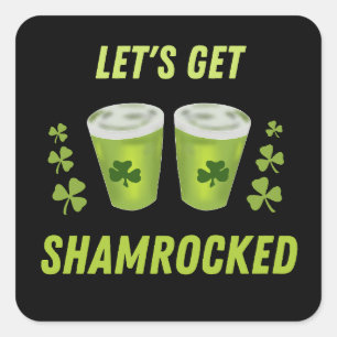 Laten we de Sint Patrick's Day in de schijnwerpers Vierkante Sticker