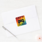 Laten we de spelcontroller spelen met rood geel bl vierkante sticker (Envelop)