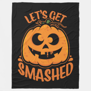 Laten we de tipsy Halloween Jack-O'-Lantern kapot  Fleece Deken