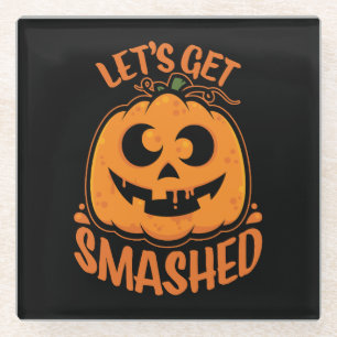 Laten we de tipsy Halloween Jack-O'-Lantern kapot Glazen Onderzetter