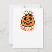 Laten we de tipsy Halloween Jack-O'-Lantern kapot  Kaart (Achterkant)