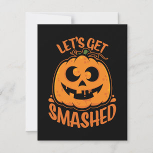 Laten we de tipsy Halloween Jack-O'-Lantern kapot Kaart