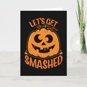 Laten we de tipsy Halloween Jack-O'-Lantern kapot Kaart
