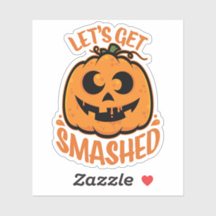 Laten we de tipsy Halloween Jack-O'-Lantern kapot  Sticker