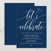 Laten we de trouwuitnodiging voor het feest van he kaart (Voorkant / Achterkant)