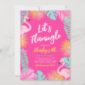 Laten we de uitnodiging van de Flamingle Party afs (Voorkant)
