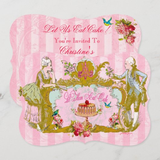 Laten we de uitnodigingen van de Cake-partij opkna (Voorkant / Achterkant)