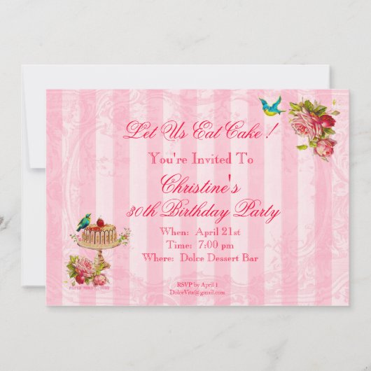 Laten we de uitnodigingen van de Cake-partij opkna (Achterkant)