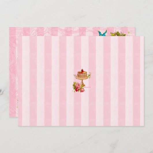 Laten we de uitnodigingen van de Cake-partij opkna (Voorkant / Achterkant)