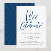 Laten we de verjaardag van het moderne blauwe schr kaart (Voorkant / Achterkant)