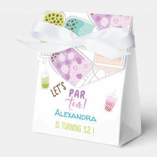 Laten we de verjaardag van thee bobba thee vieren bedankdoosjes (Voorkant Zijde)