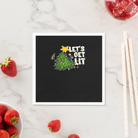 Laten we de verlichte Tipsy Christmas Tree Classic Servet (Insitu)