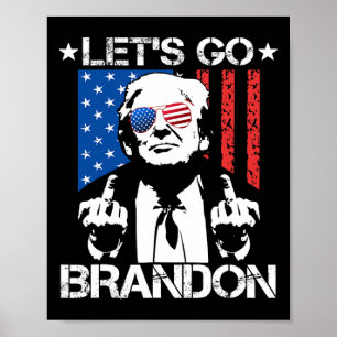 Laten we de vlag van Trump Middle Finger nemen Poster
