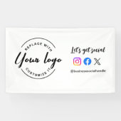 Laten we de website van Social Media Custom logo B Spandoek (Horizontaal)