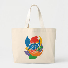 Laten we de wereld kleuren grote tote bag