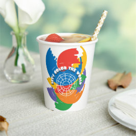 Laten we de wereld kleuren papieren bekers