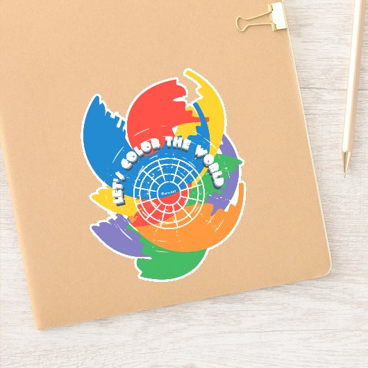 Laten we de wereld kleuren sticker (Notitieboek)