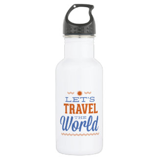 Laten we de wereld reizen waterfles