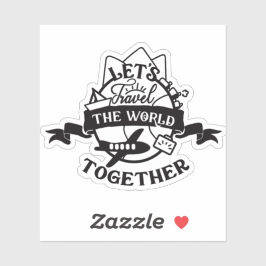 LATEN WE DE WERELD SAMEN REIZEN STICKER (Vel)