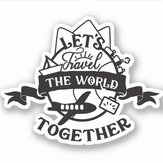 LATEN WE DE WERELD SAMEN REIZEN STICKER (Voorkant)