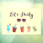 Laten we de zomervakantie Soiree houden Raamsticker (Vel 3)