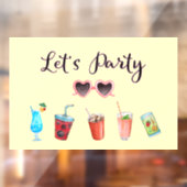 Laten we de zomervakantie Soiree houden Raamsticker (Vel 2)