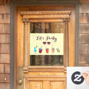 Laten we de zomervakantie Soiree houden Raamsticker