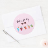 Laten we de zomervakantie Soiree houden Ronde Sticker (Envelop)