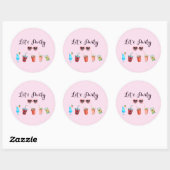 Laten we de zomervakantie Soiree houden Ronde Sticker (Vel)