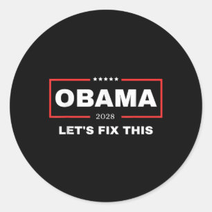 Laten we deze Obama Retro Patriottisch 2028 repar Ronde Sticker