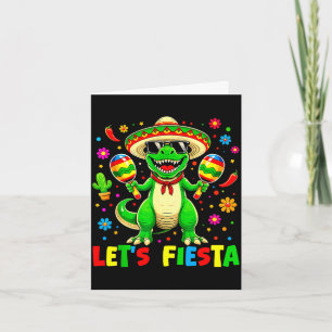 Laten we dinosaur feest vieren cinco de mayo jonge kaart