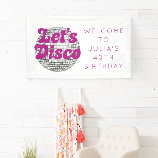 Laten we Disco Verjaardag/Bachelorette Spandoek