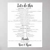 Laten we dit doen! - Eenvoudige trouwdag tijdlijn Poster (Voorkant)