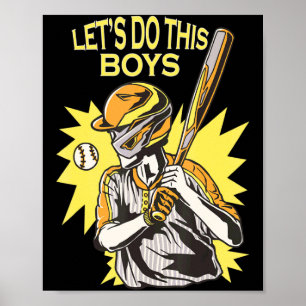 Laten We Dit Doen Jongens Honkbal Sport Speler Tea Poster
