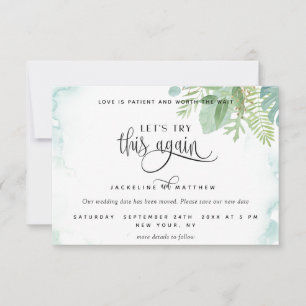 Laten we dit nog eens proberen, elegante Waterverf Save The Date