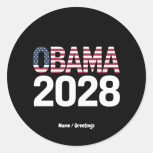 Laten we dit oplossen, Obama voor President 2028 Ronde Sticker