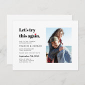 "Laten we dit opnieuw proberen" | Datum foto wijzi Uitnodiging Briefkaart (Voorkant / Achterkant)