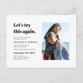 "Laten we dit opnieuw proberen" | Datum foto wijzi Uitnodiging Briefkaart (Voorkant)