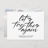 Laten we dit opnieuw proberen | Modern Weddenschap Aankondigingskaart (Voorkant / Achterkant)