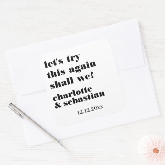 Laten we dit opnieuw proberen om de datum op te sl vierkante sticker (Envelop)