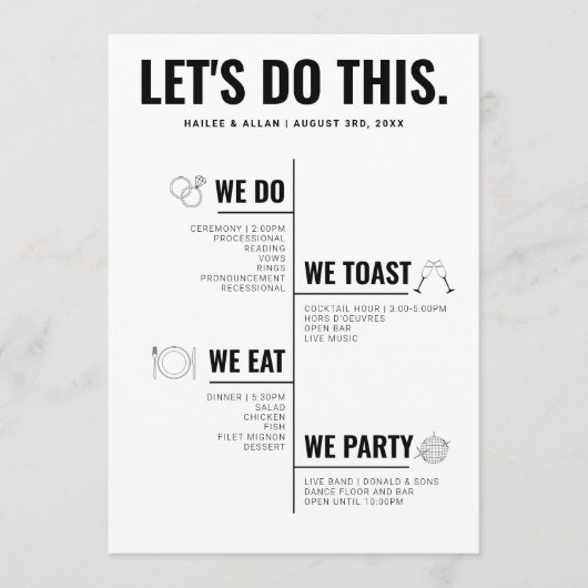 Laten we dit programma voor de bruiloft van de tij (Voorkant)