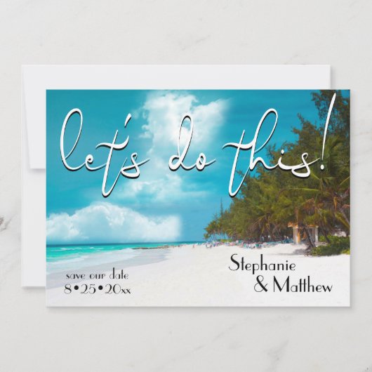 Laten we dit strand gebruiken, behalve de datum kaart (Voorkant)