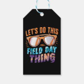 Laten we dit veld dag ding zonnebril leraar doen cadeaulabel (Achterkant)